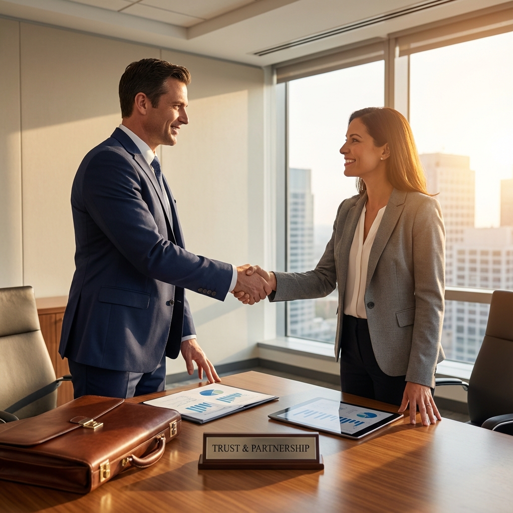 Financial security and trust - professional consultation representing reliable financial services